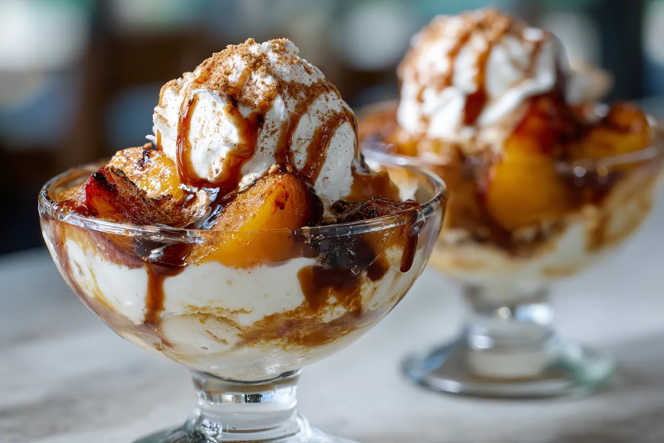 Delicious Grilled Peach Sundaes A MustTry Summer Treat 2 Grilled Peach Sundaes upscaled 6862fc793e17a