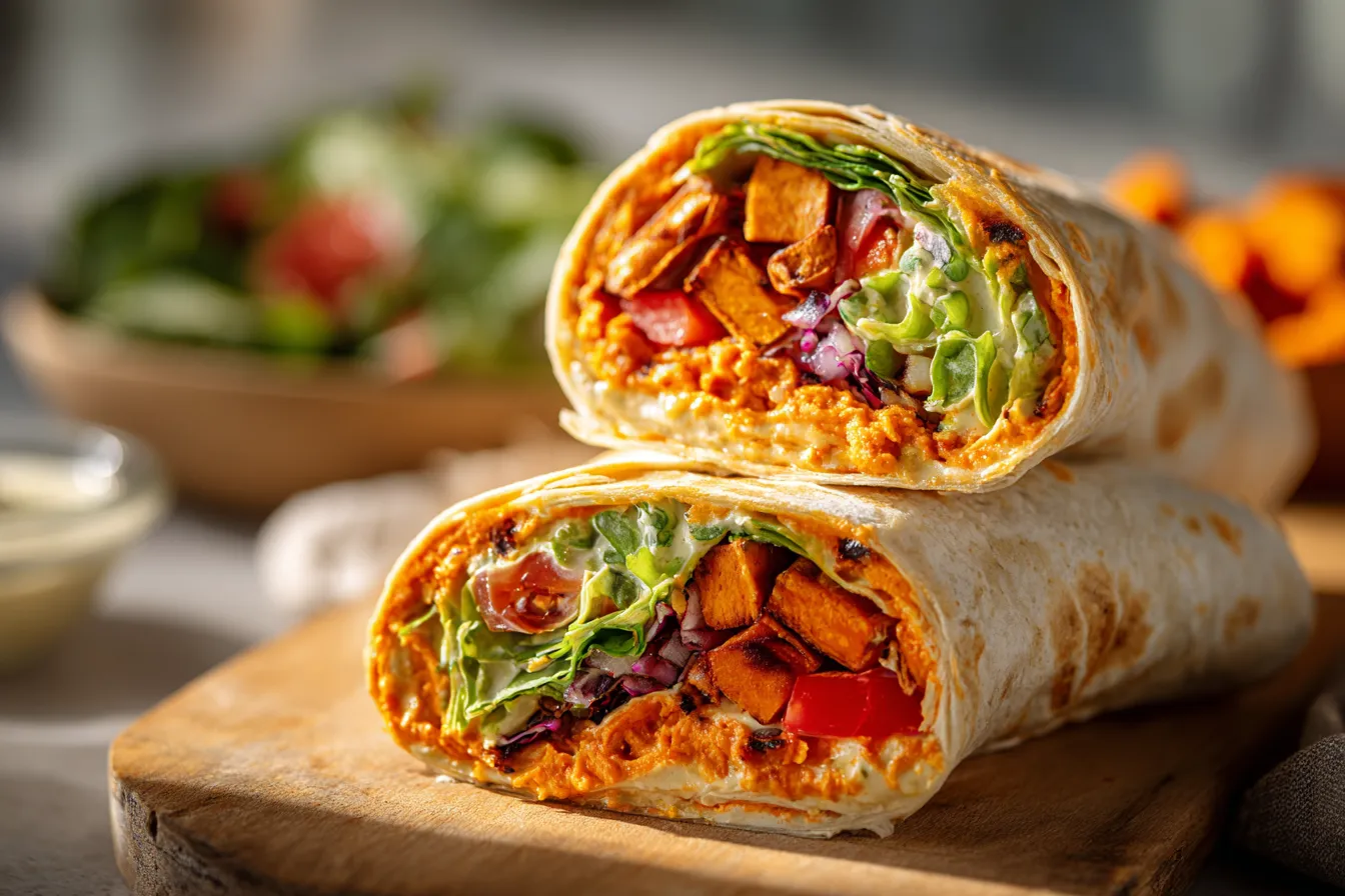 Healthy Sweet Potato Hummus Power Wraps for Instant Energy Sweet Potato Hummus Power Wraps