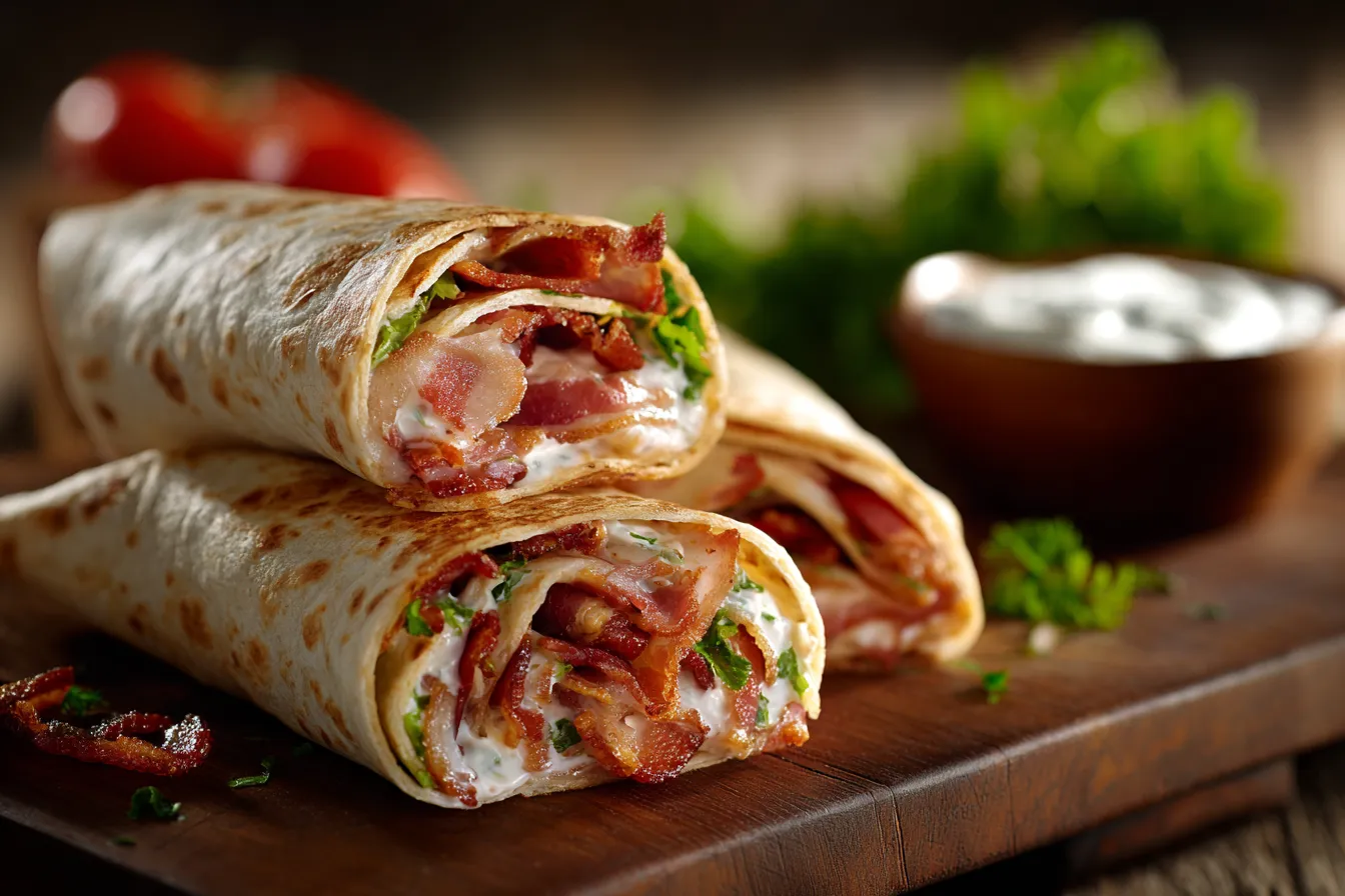 Delicious Turkey Bacon Ranch Wraps Quick Easy Recipe 3 Turkey Bacon Ranch Wraps upscaled 685c8cd0811e3