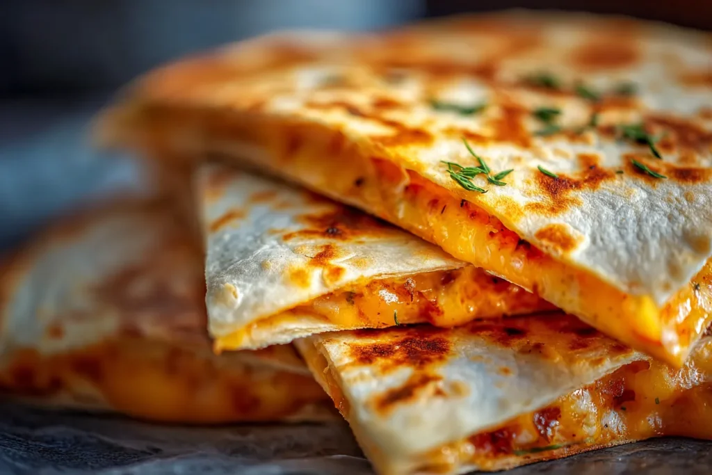 Chicken & Cheese Quesadilla Triangles