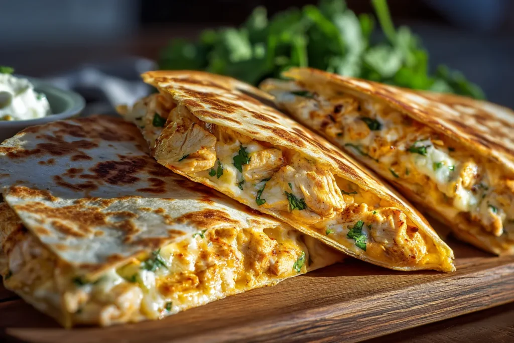 Chicken & Cheese Quesadilla Triangles