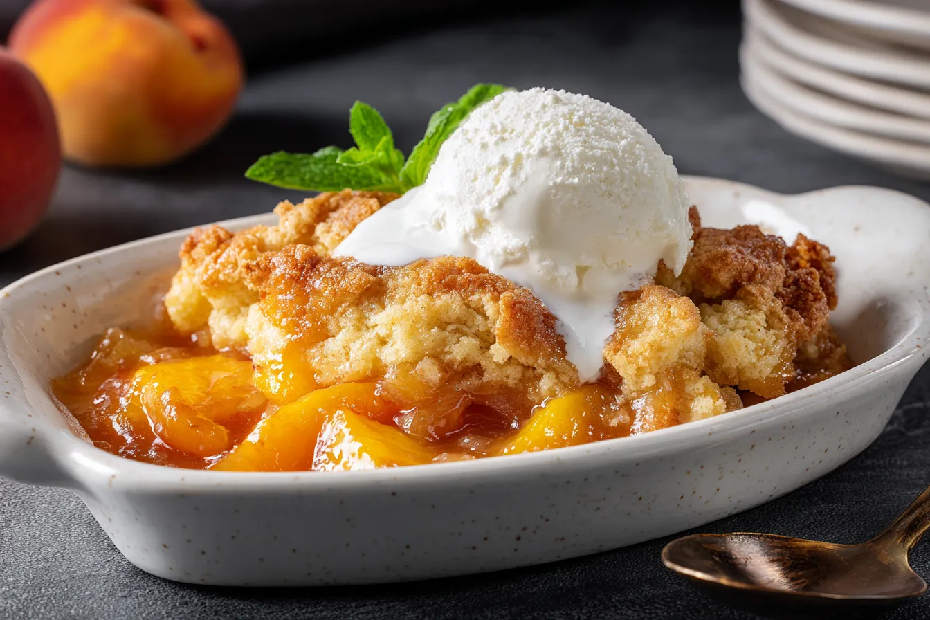 Easy Peach Cobbler Recipe with Only 7 Ingredients