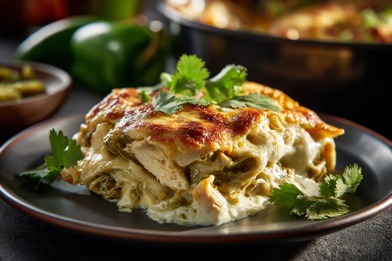 Flavorful Green Chile Chicken Enchilada Casserole Delight 4 Green Chile Chicken Enchilada upscaled 68708d7137a02