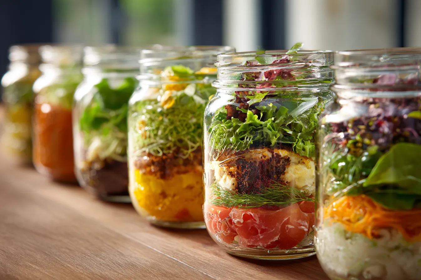 Delicious Mason Jar Salads Quick Easy Healthy Recipes 4 Mason Jar Salads upscaled 68741cec714c0