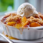 Peach Cobbler - with brown sugar cookie topping