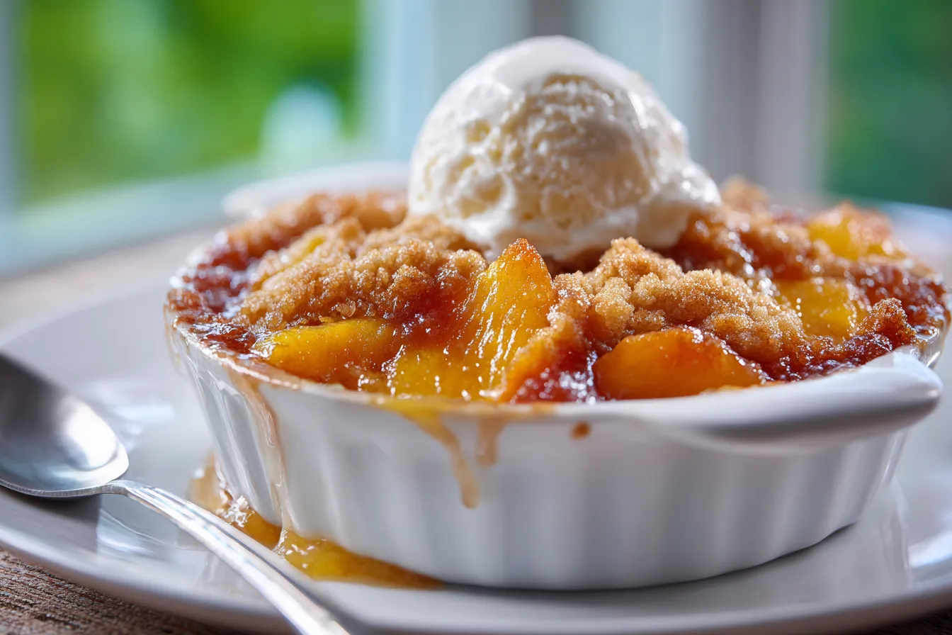 Irresistible Peach Cobbler with Brown Sugar Cookie Topping Peach Cobbler - with brown sugar cookie topping