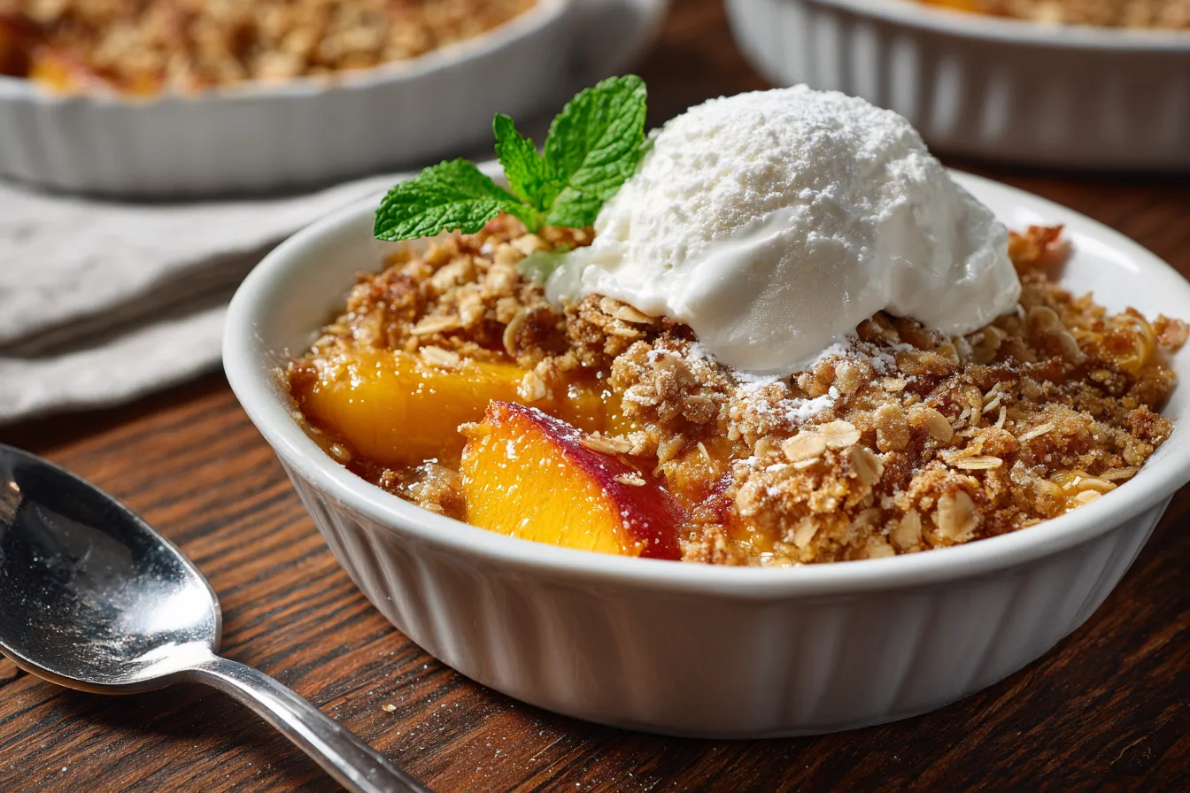 Peach Crisp Recipe upscaled 68682310bbed8