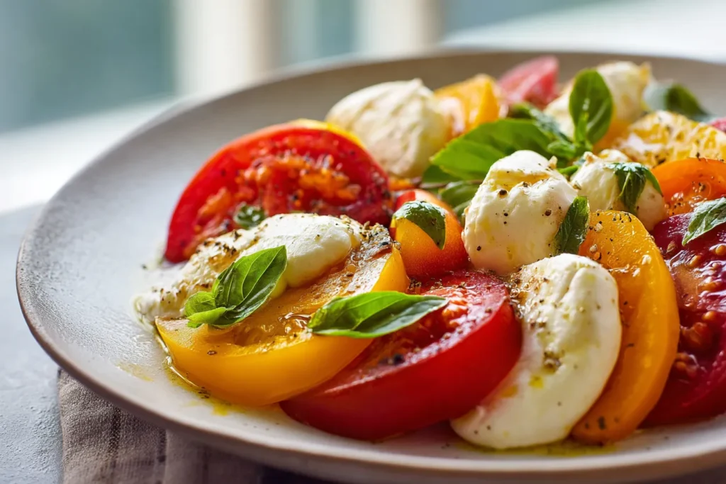 Peach Tomato Caprese Salad Recipe