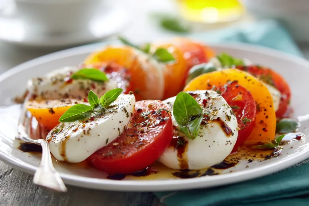 Peach Tomato Caprese Salad Recipe