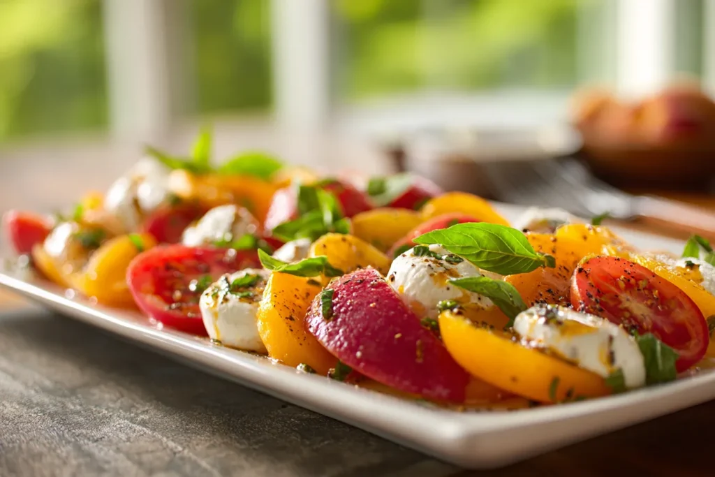 Peach Tomato Caprese Salad Recipe