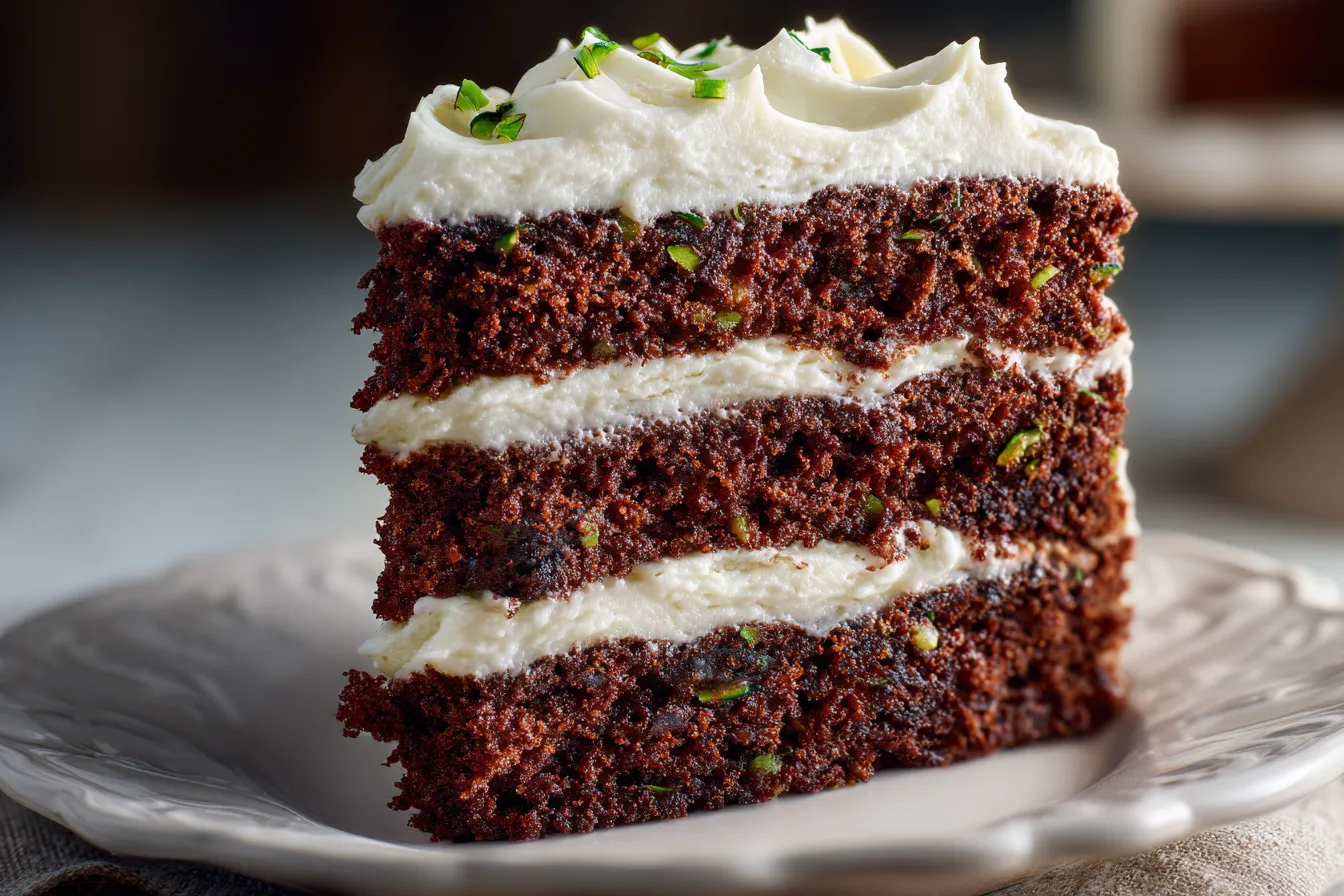Decadent Chocolate Zucchini Cake with Cream Cheese Frosting 5 Chocolate Zucchini Cake with upscaled 688c87ef6b7d5