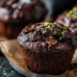 Chocolate Zucchini Muffins - Double Chocolate