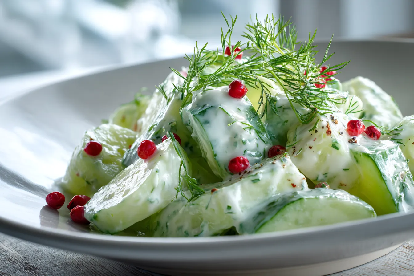 Delicious Creamy Cucumber Salad Recipe for Refreshing Lunch 4 Creamy Cucumber Salad upscaled 6892b8c65c989