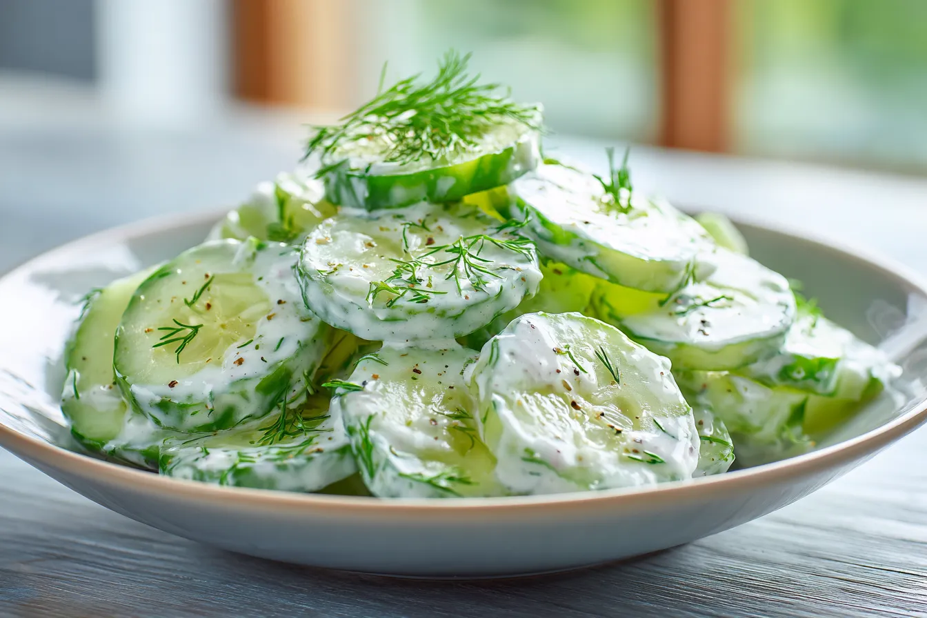 Delicious Creamy Cucumber Salad Recipe for Refreshing Lunch 3 Creamy Cucumber Salad upscaled 6892b93f000b3