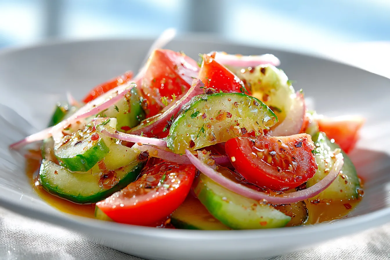 Refreshing Cucumber Tomato Salad Easy Healthy Delicious 3 Cucumber Tomato Salad upscaled 689dd0b2c2929