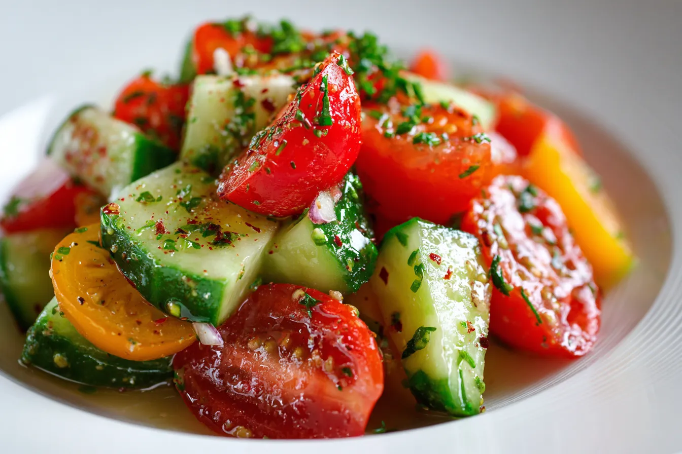 Refreshing Cucumber Tomato Salad Easy Healthy Delicious 4 Cucumber Tomato Salad upscaled 689dd1a19d572
