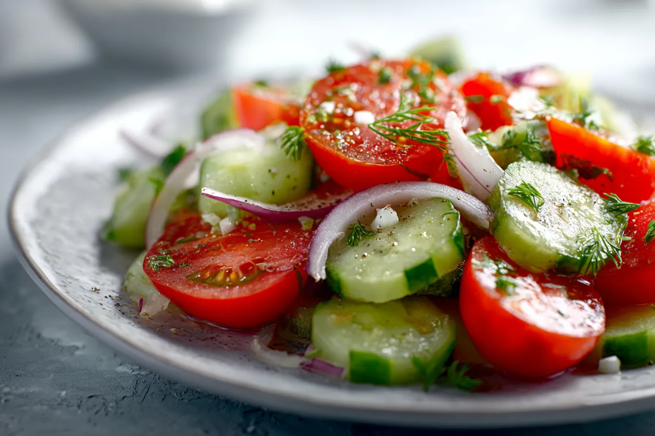 Refreshing Cucumber Tomato Salad Easy Healthy Delicious 2 Cucumber Tomato Salad upscaled 689dd1de4bfe6