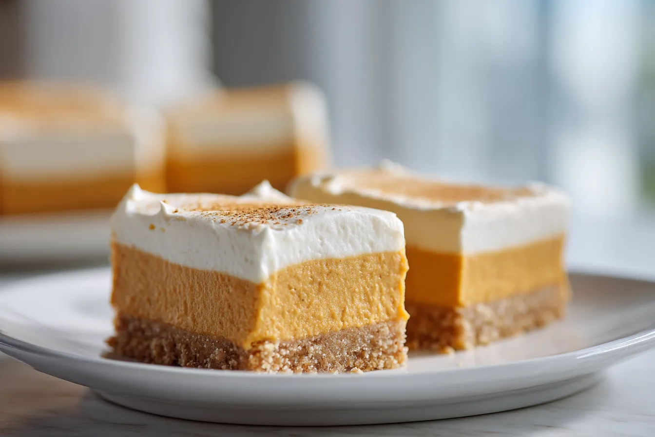 Delightful No Bake Pumpkin Cheesecake Bars 4 Delightful No Bake Pumpkin upscaled 68a52e027fe2f
