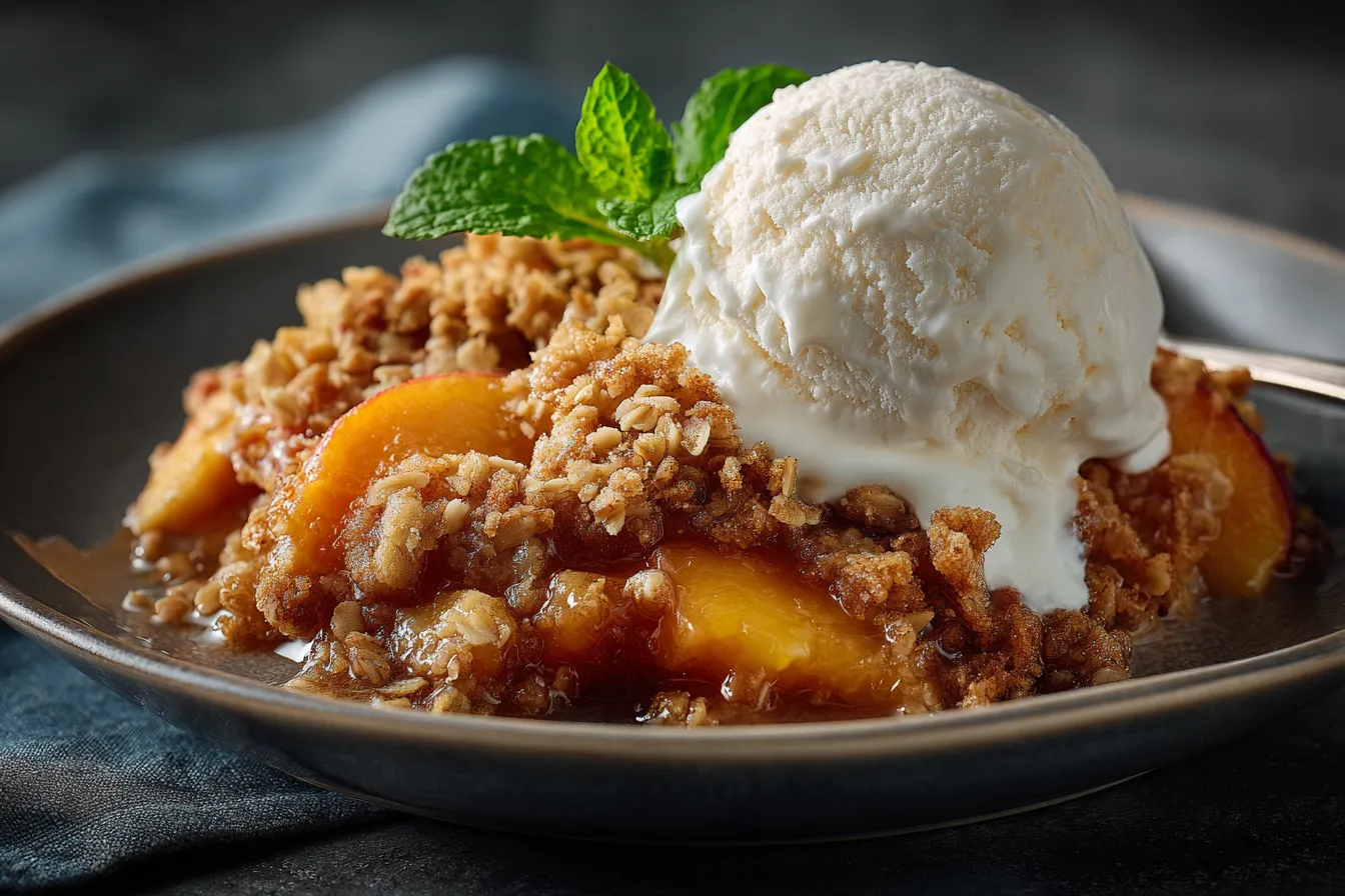 Deliciously Easy Peach Crisp Recipe Quick Simple Delight 3 Easy Peach Crisp upscaled 689361c286fff