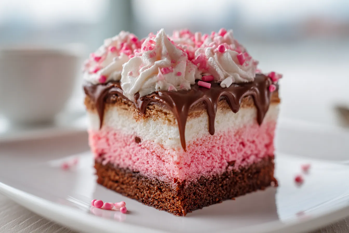 Delicious Neapolitan Sheet Cake Recipe Easy Irresistible 2 Neapolitan Sheet Cake upscaled 689c3a4a02be0