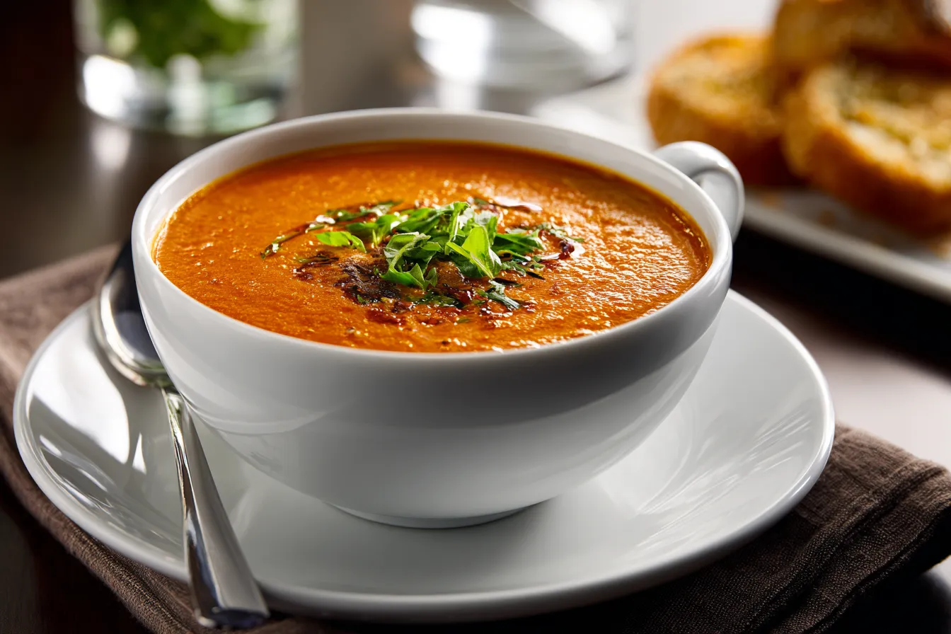 Savory Roasted Tomato Basil Soup A Comforting Classic Recipe 5 Roasted Tomato Basil Soup upscaled 68ae92b24d9aa
