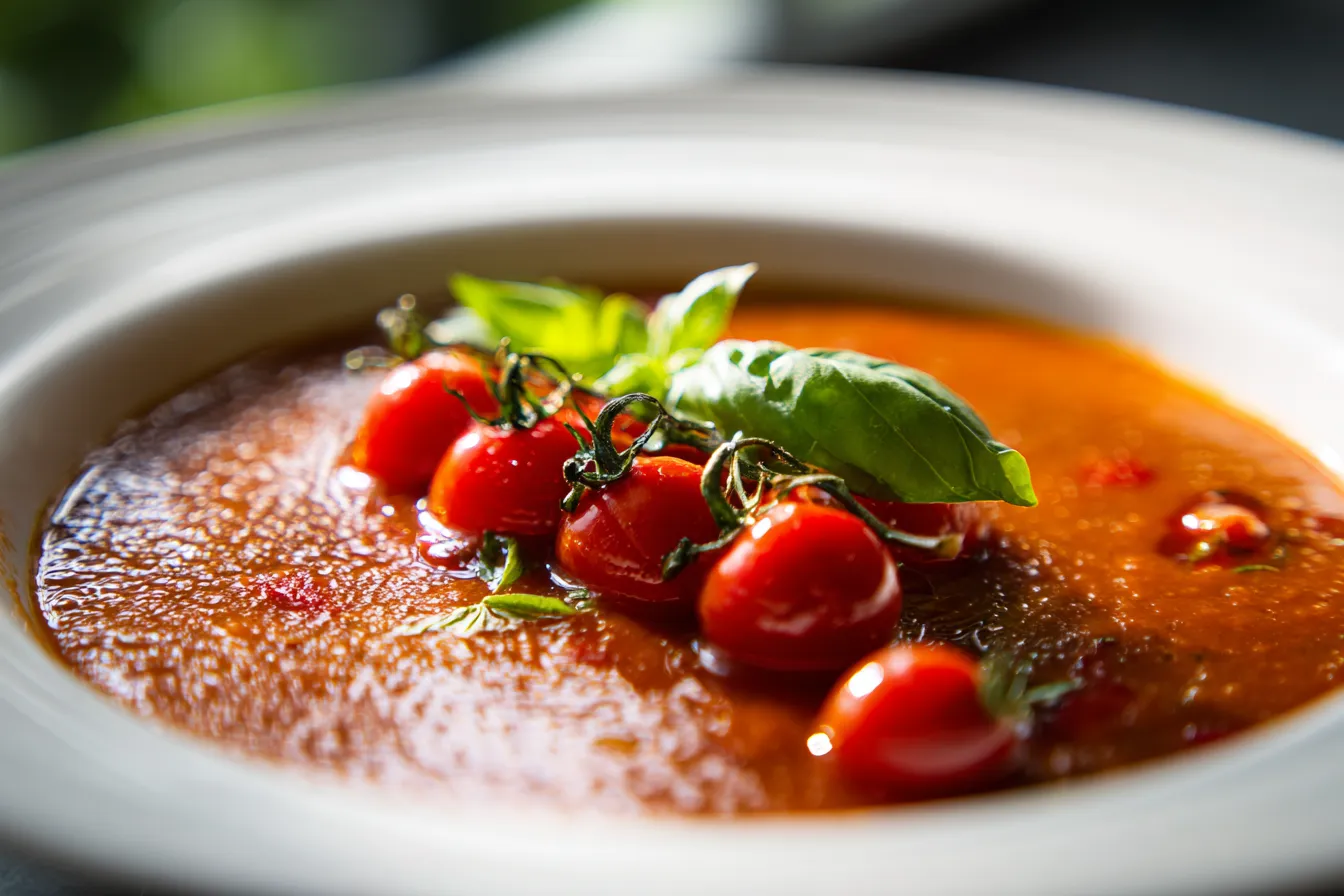 Savory Roasted Tomato Basil Soup A Comforting Classic Recipe 4 Roasted Tomato Basil Soup upscaled 68ae932a1f099