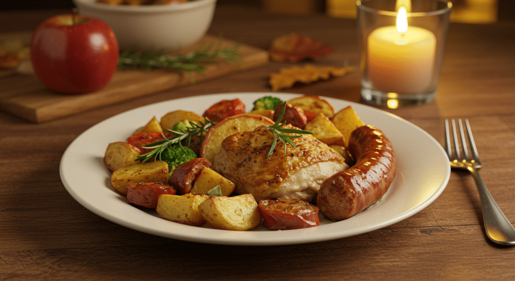 Chicken Apple Sausage Sheet Pan Dinner – A Flavorful One-Pan Wonder 4 Serving-Chicken Apple Sausage Sheet Pan Dinner