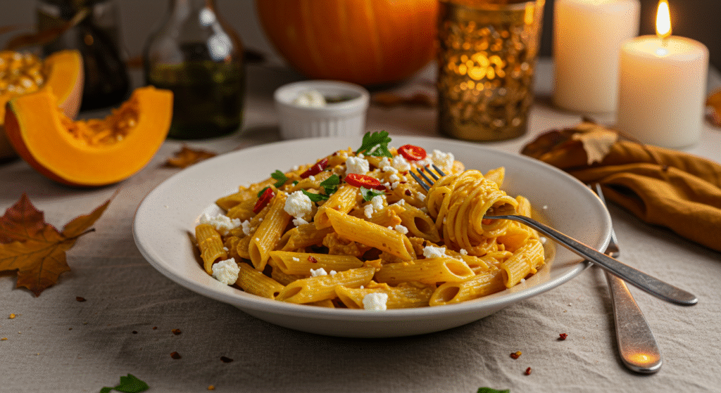 Pumpkin Pasta with Feta: A Cozy, Creamy Comfort Classic 5 Serving Steps Pumpkin Pasta with Feta