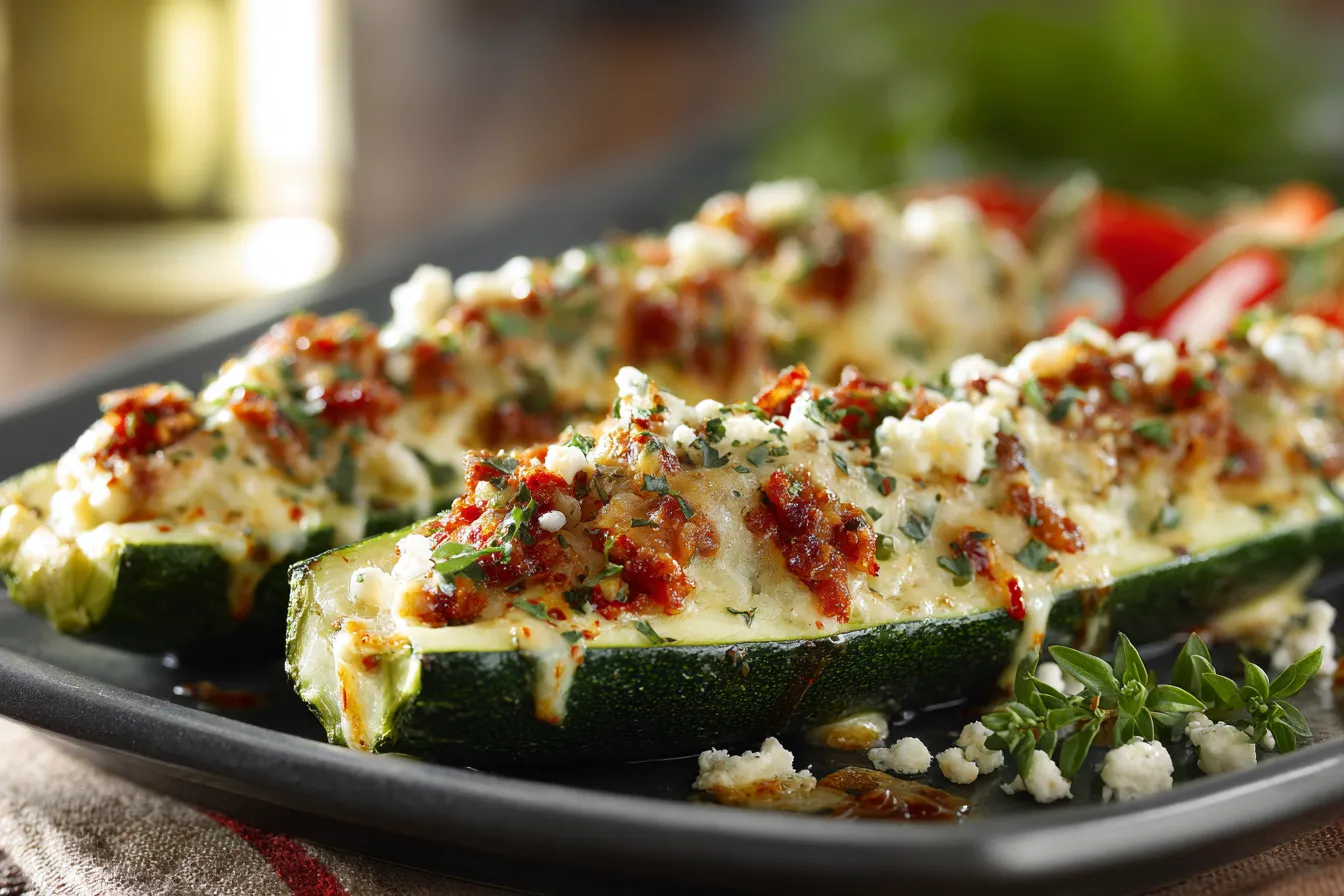 Delicious Stuffed Zucchini Boats from Taste of Home 4 Stuffed Zucchini Boats from upscaled 688c4c2a254af