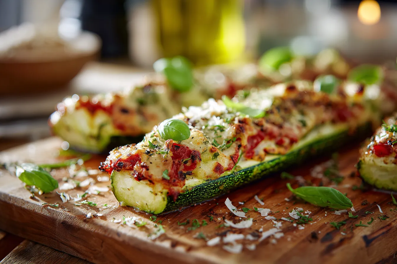 Zucchini Pizza Boats