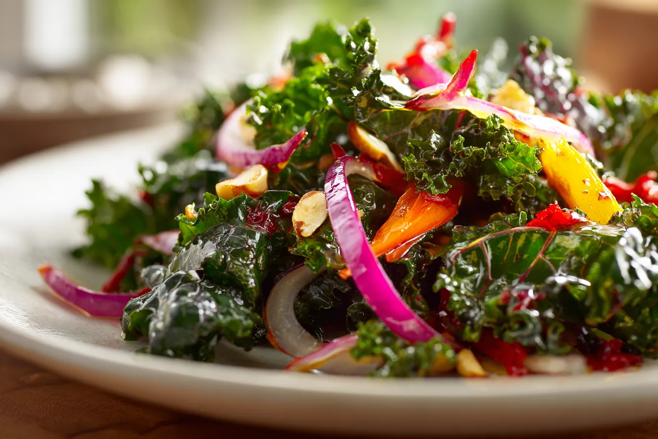 Delicious Autumn Kale Salad with Maple Balsamic Vinaigrette 3 Autumn Kale Salad with upscaled 68ba1c4a3531a