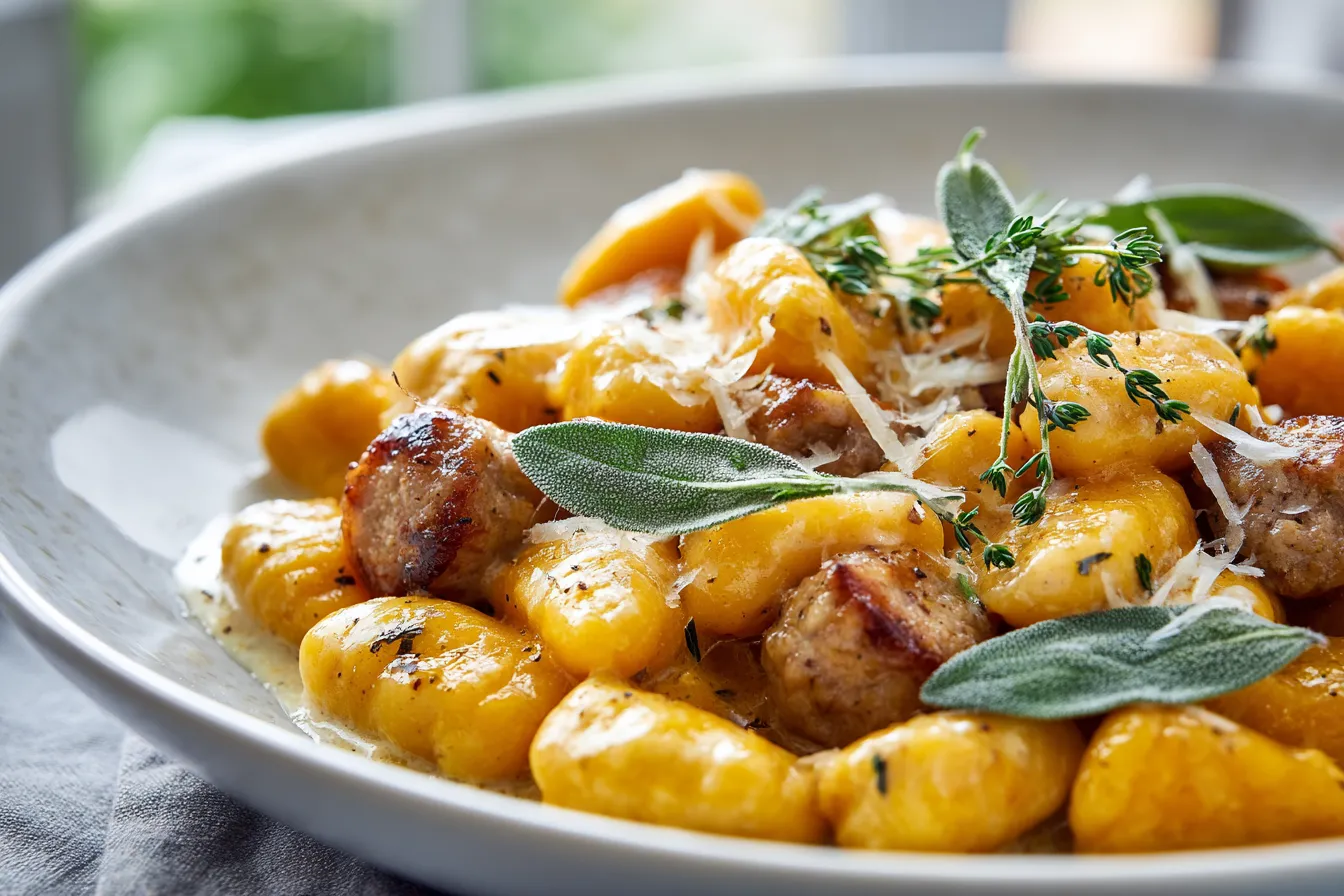 Creamy Butternut Squash Gnocchi with Sausage Recipe