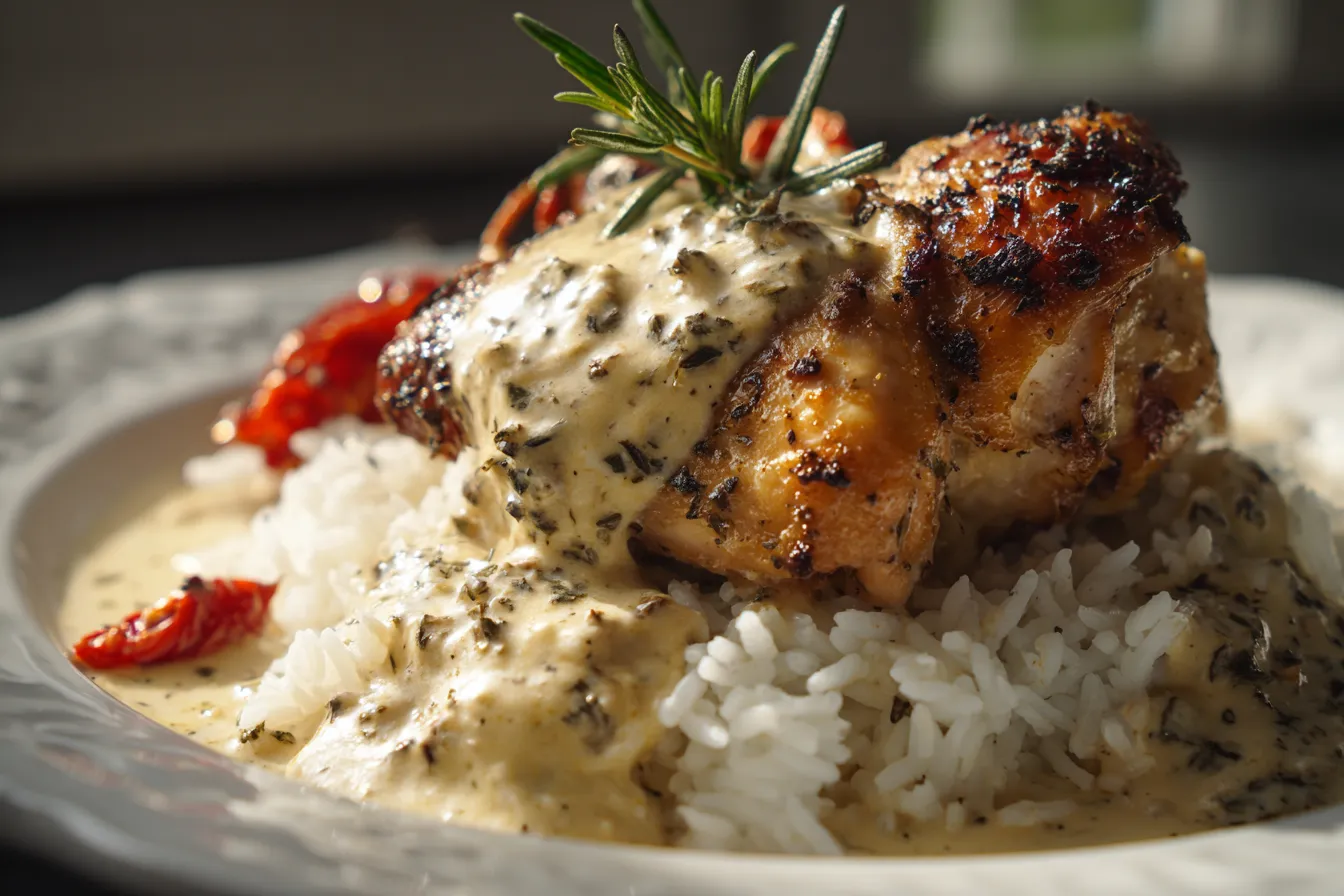 Delicious Creamy Smothered Chicken and Rice Quick Recipe 4 Creamy Creamy Smothered Chicken upscaled 68d522939ca62