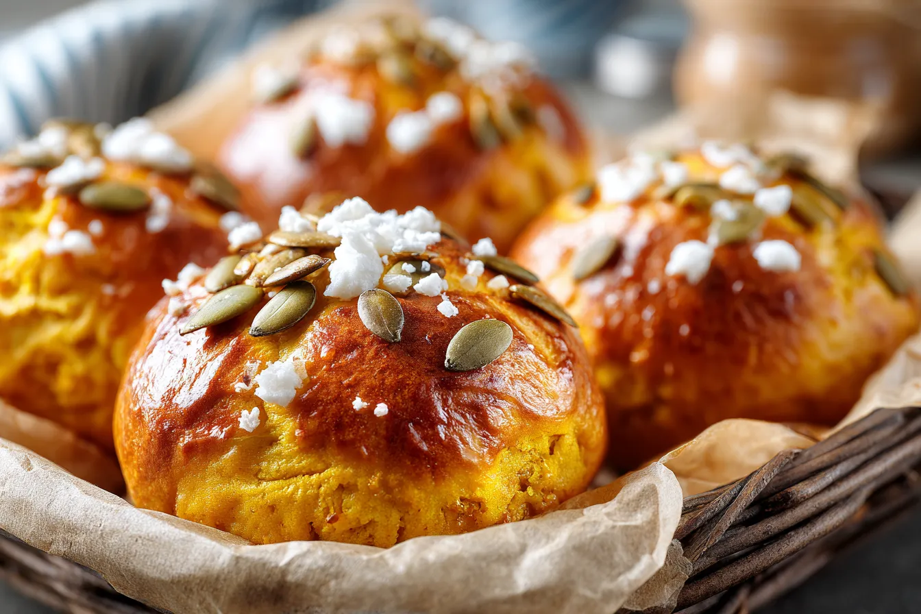Festive Pumpkin Bread Rolls