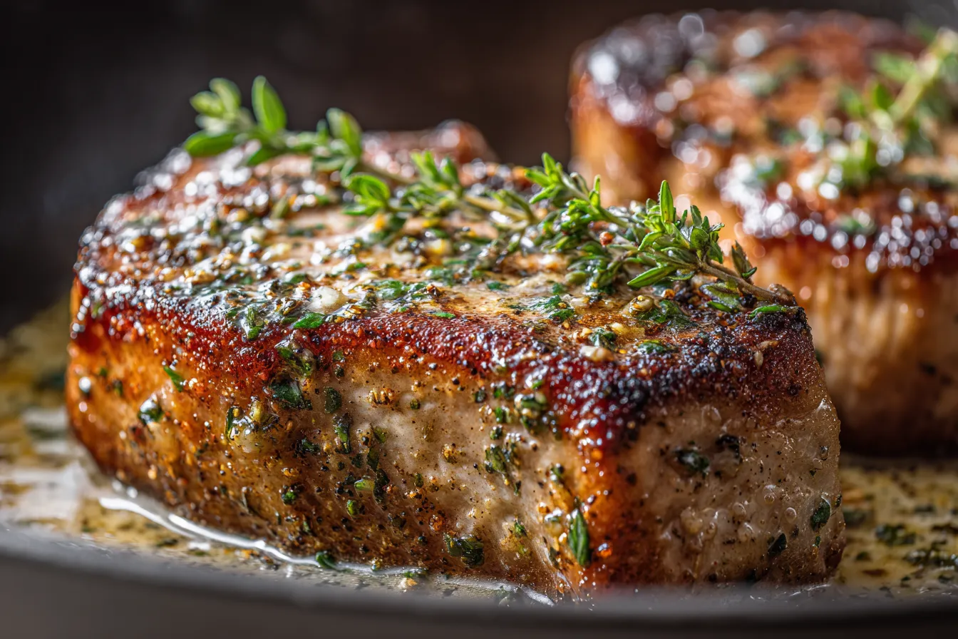 Savory Garlic Butter Pan Seared Pork Chops in 20 Min 3 Garlic Butter Pan Seared upscaled 68dc4f5f81c70