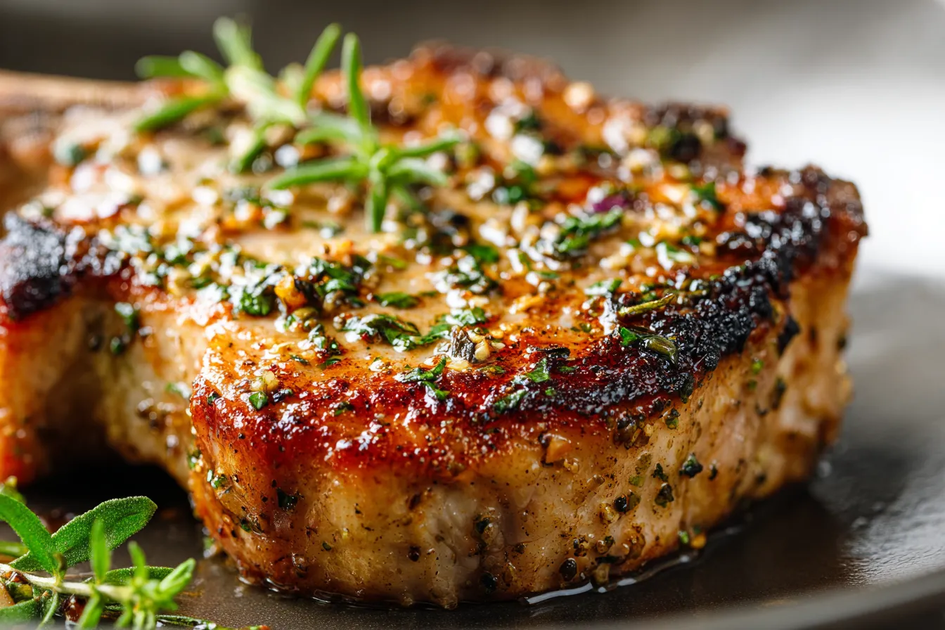 Savory Garlic Butter Pan Seared Pork Chops in 20 Min 4 Garlic Butter Pan Seared upscaled 68dc4fd81738f