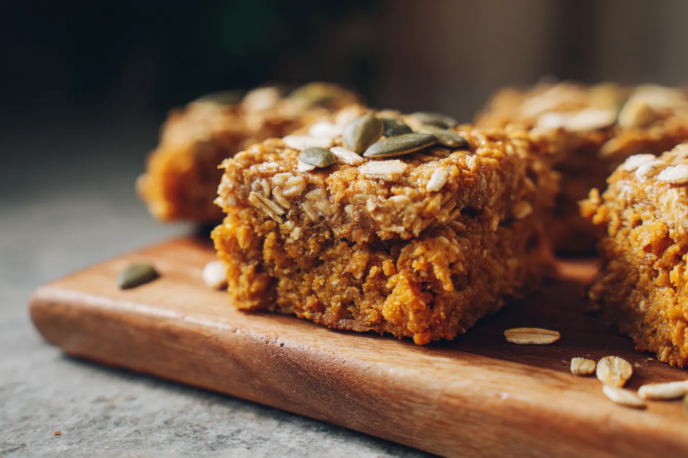 Healthy Pumpkin Oatmeal Bars upscaled 68b957e22e887