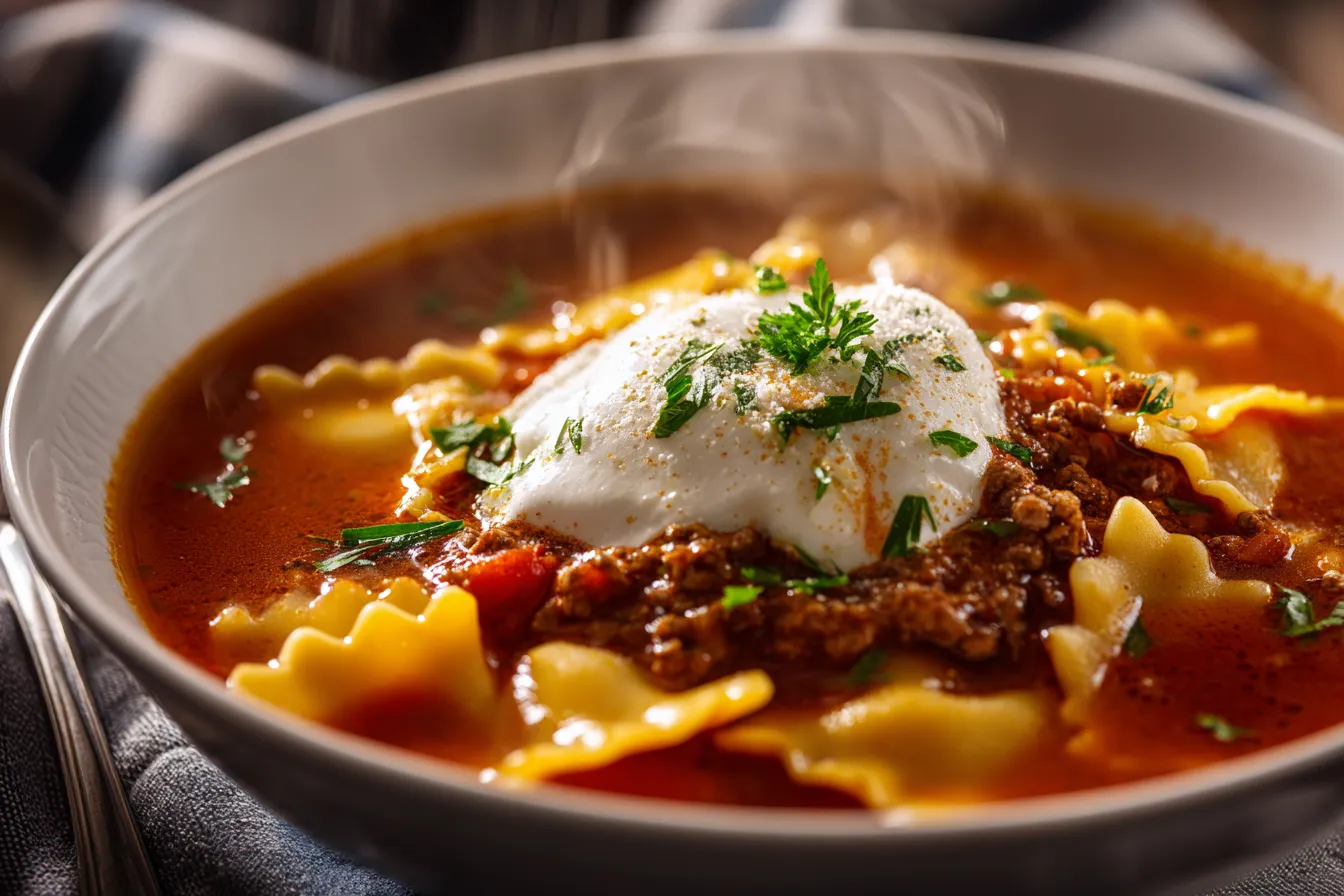 The BEST Lasagna Soup