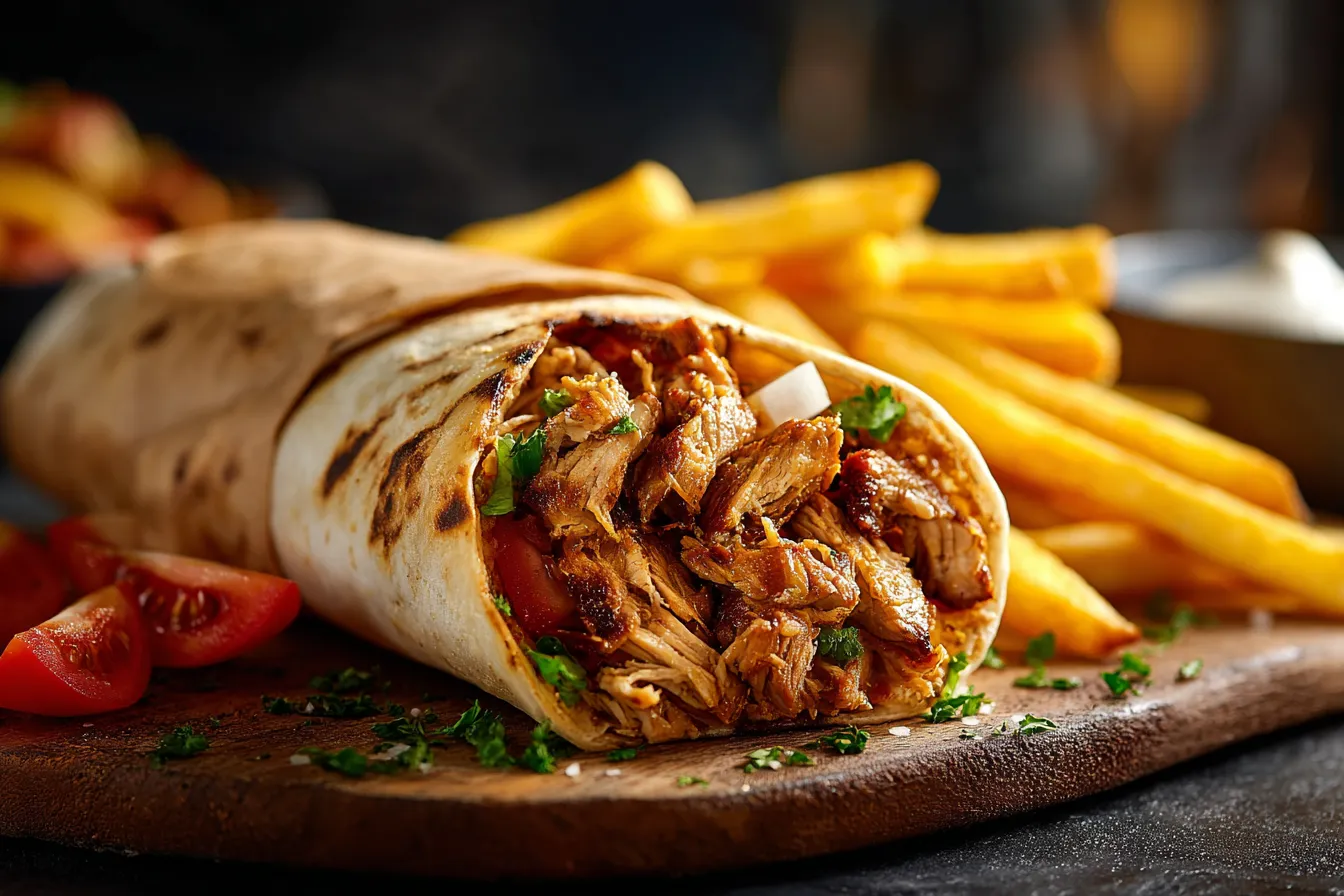 Delicious chicken shawarma & fries MustTry Flavor Combo chicken shawarma & fries