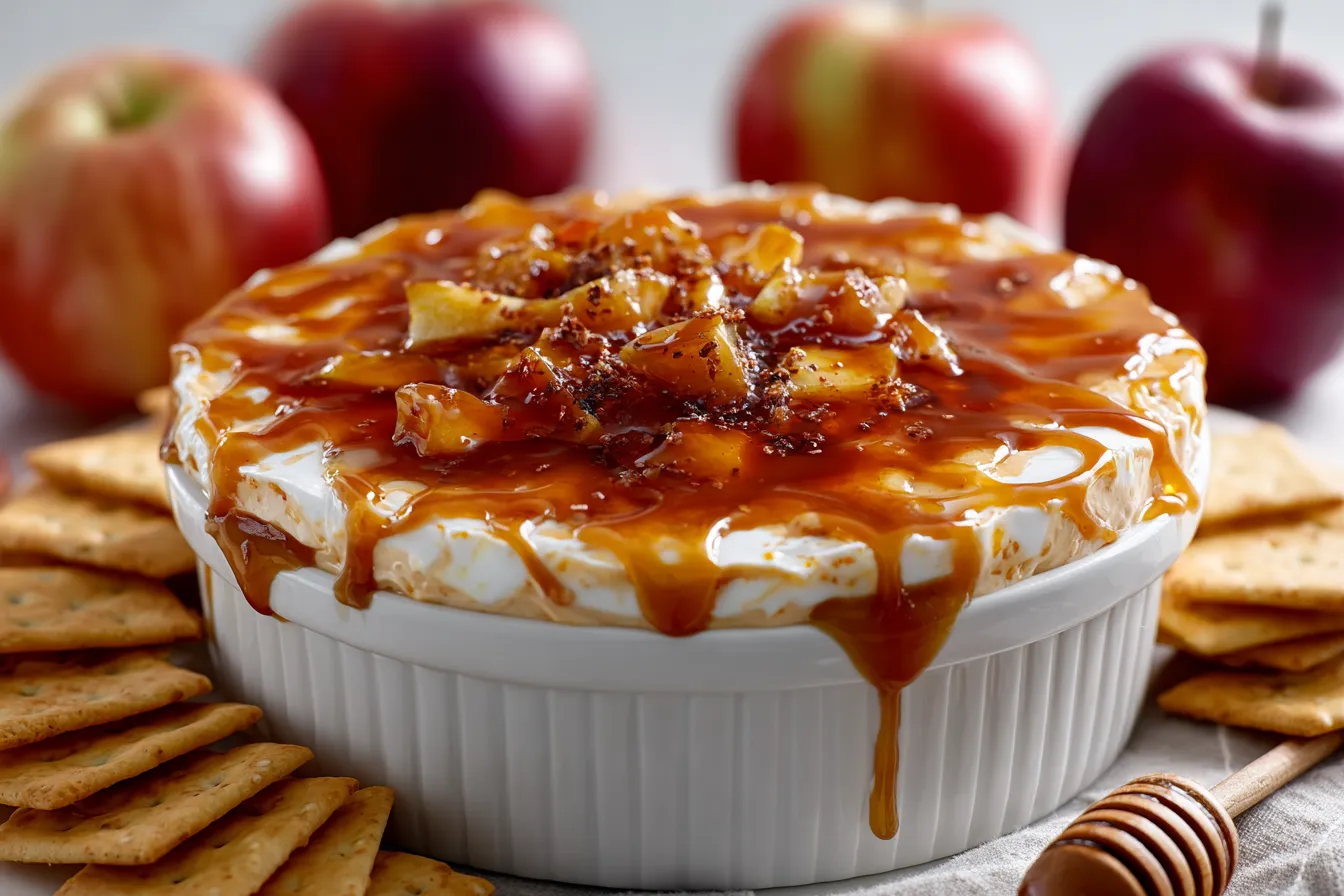 Irresistible Easy Caramel Apple Cheesecake Dip Recipe 4 Easy caramel apple cheesecake upscaled 68dd3b9f434d7