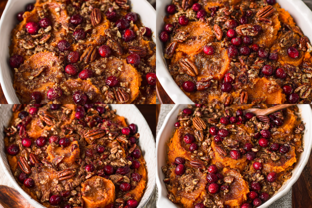 Cranberry Pecan Sweet Potato Mash