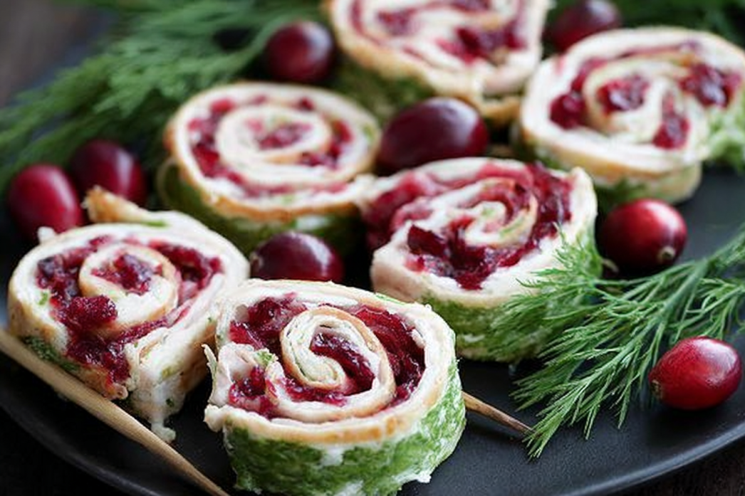 Cranberry Turkey Pinwheels