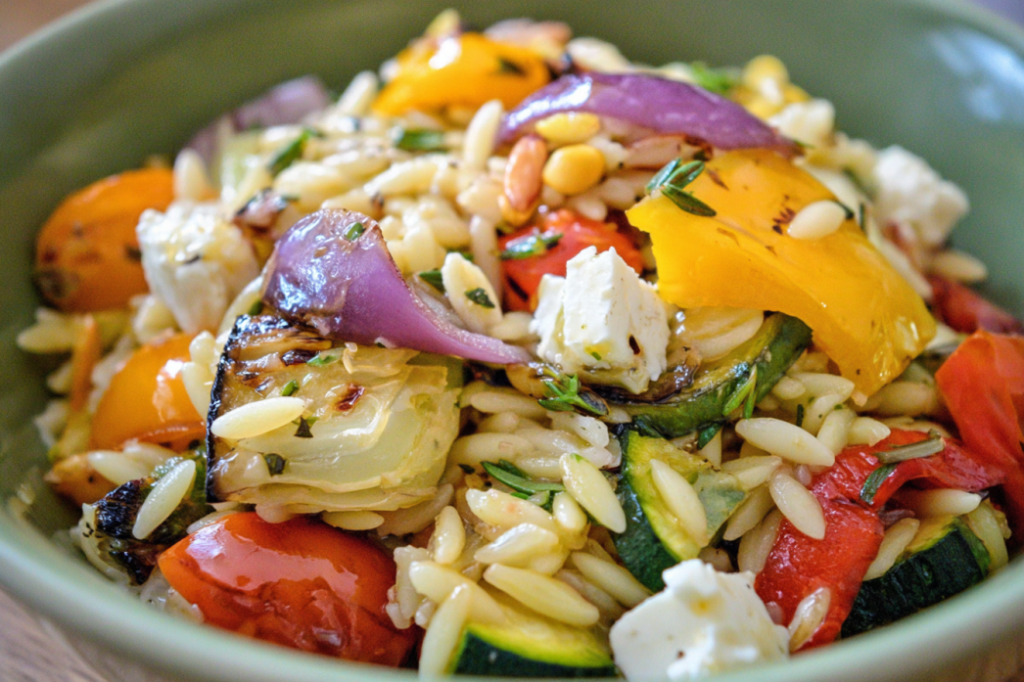 Lemon Orzo with Roasted Vegetables