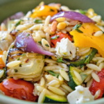 Lemon Orzo with Roasted Vegetables