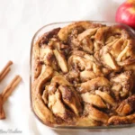 Apple Cinnamon Roll Cake Slices on a Plate