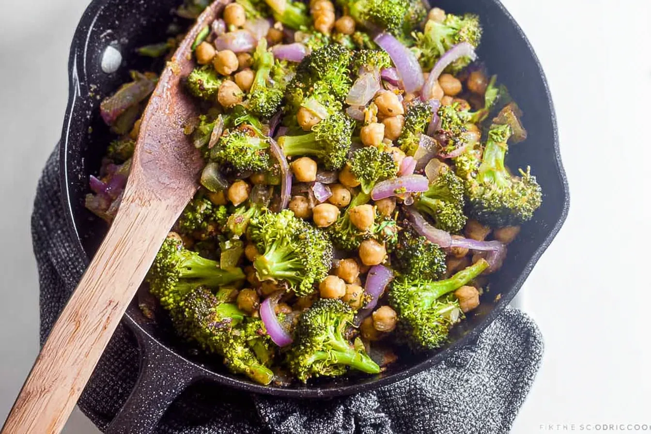 Broccoli & Chickpea Stir Fry - Colorful and Nutritious Dish