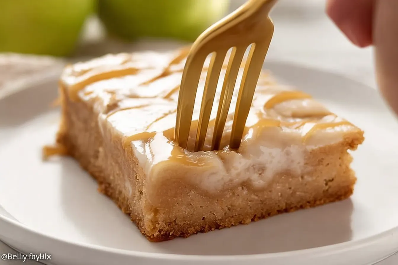 Delicious Caramel Apple Sheet Cake Slice