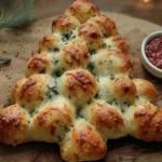 Cheesy Christmas Tree Bread Freshly Baked
