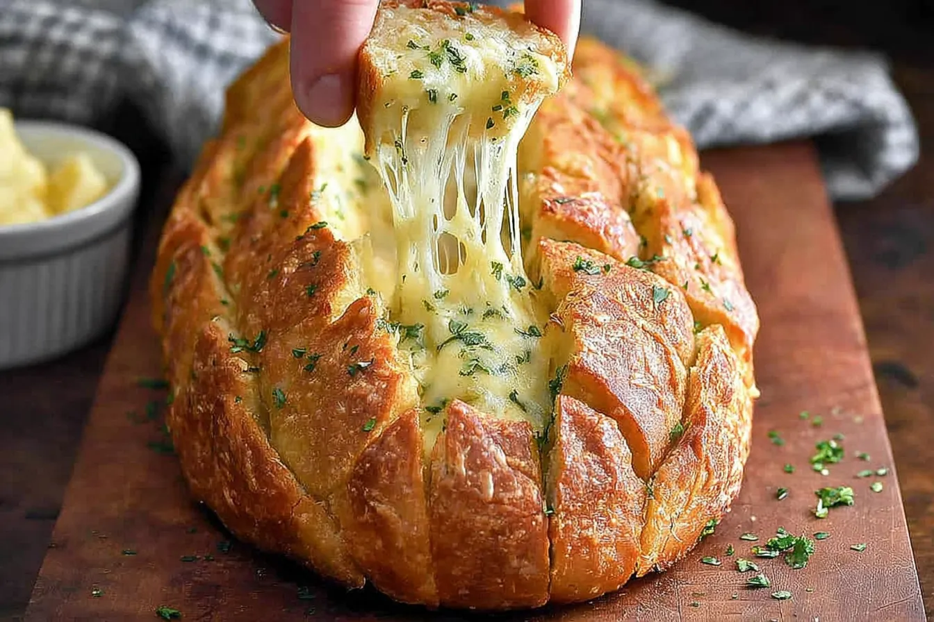 Cheesy Garlic Pull-Apart Bread Freshly Baked and Ready to Serve