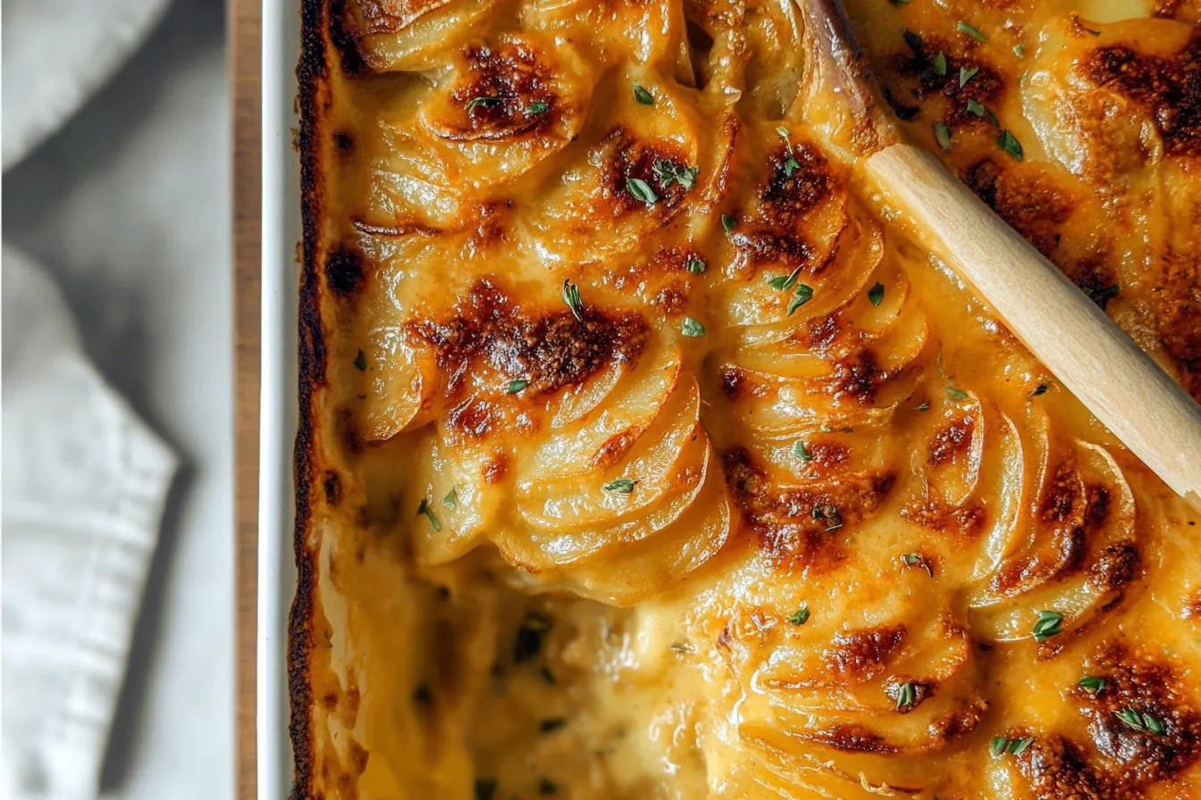 Delicious Cheesy Potato Gratin Fresh Out of the Oven
